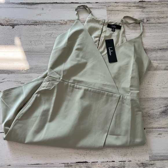 Lulus What a Stunner Sage Green Satin Asymmetrical Mini Dress - Picture 5 of 10